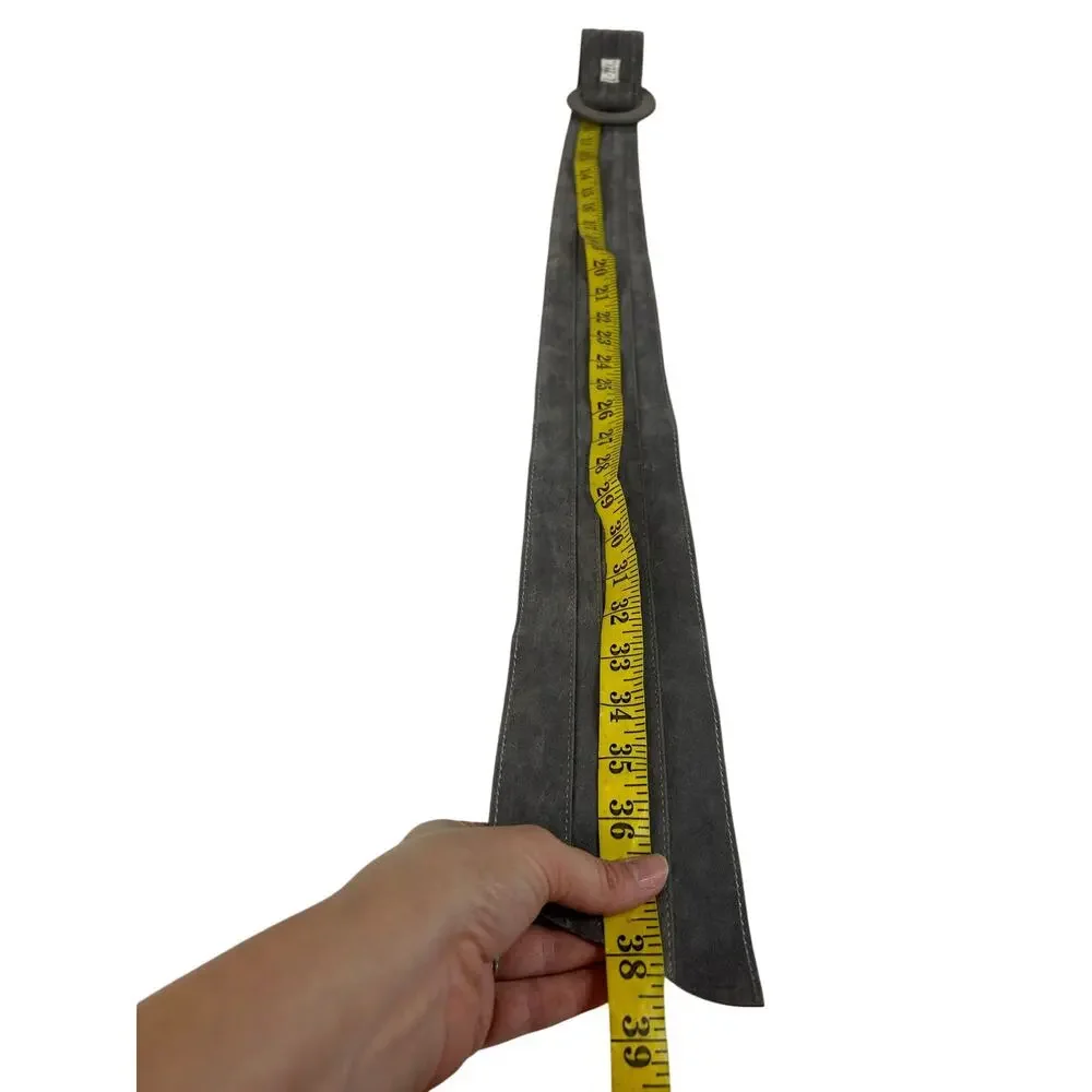 Vtg Gray Suede Like Waist Belt- thin to thick- 38